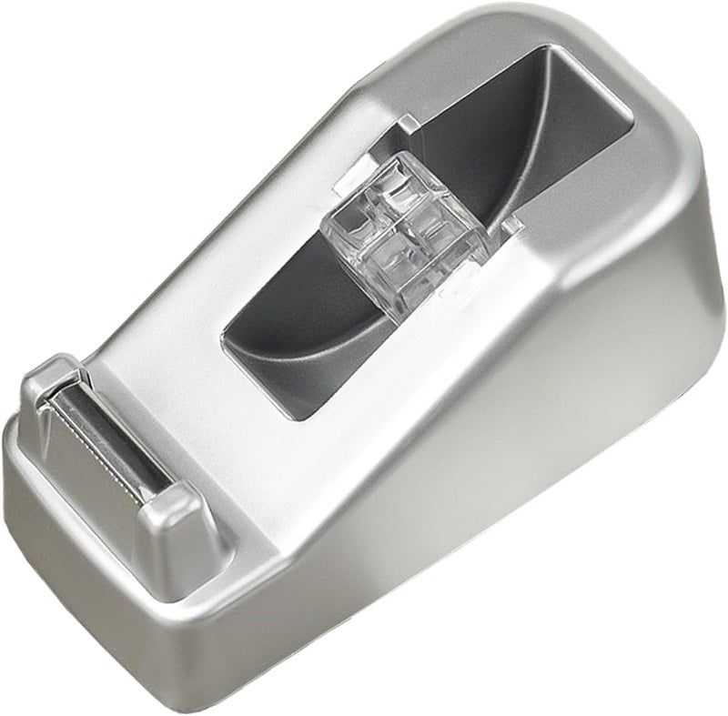 LASUND Basics Desktop Tape Dispenser, Office Desk Tape Dispenser, Heavy Duty Desk Accessories Office Tape Dispensers, Weighted Non-Skid Base,Ideal for Home, Office, School, or Business (Space Silver) - Image 1